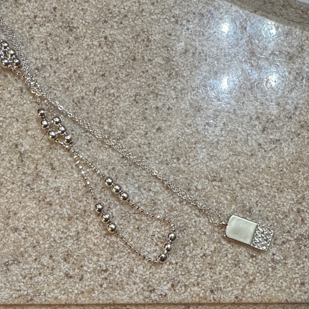 Towne & Reese Silver Beaded Necklace